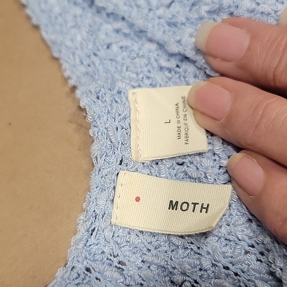 Anthropologie Moth Size L Knit Tank Top Sweater, Powder Blue, Exc Used Condition - Picture 10 of 11